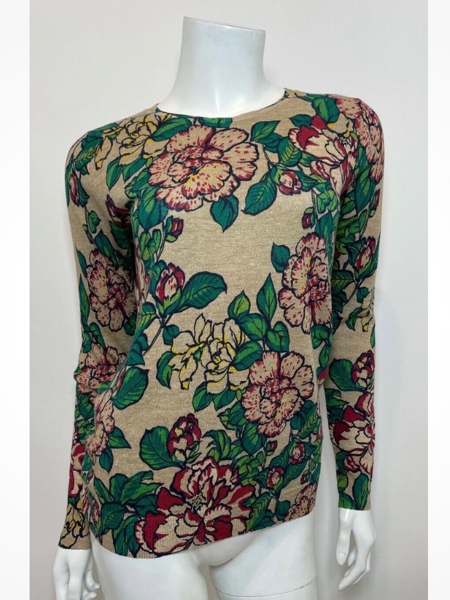 6397 Floral Linen Sweater Nwot